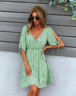 Robe Fleurie Col V - Vignette | Dame Fleur