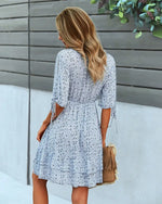 Robe Fleurie Col V - Vignette | Dame Fleur