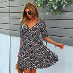 Robe Fleurie Col V - Vignette | Dame Fleur