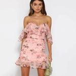 Robe Fleurie Courte Bohème - Vignette | Dame Fleur