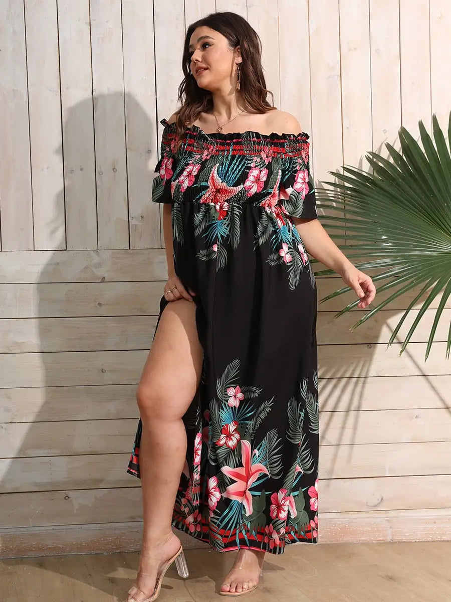 Robe Fleurie Eté Femme Grande Taille | Dame Fleur