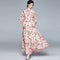 Robe Fleurie Longue Col cavalière | Dame Fleur