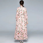 Robe Fleurie Longue Col cavalière - Vignette | Dame Fleur