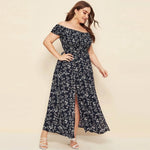 Robe Fleurie Longue Grande Taille - Vignette | Dame Fleur