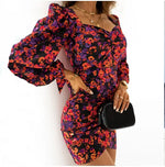 Robe Fleurie Manche Bouffante - Vignette | Dame Fleur