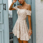 Robe Fleurie Manches Courtes - Vignette | Dame Fleur