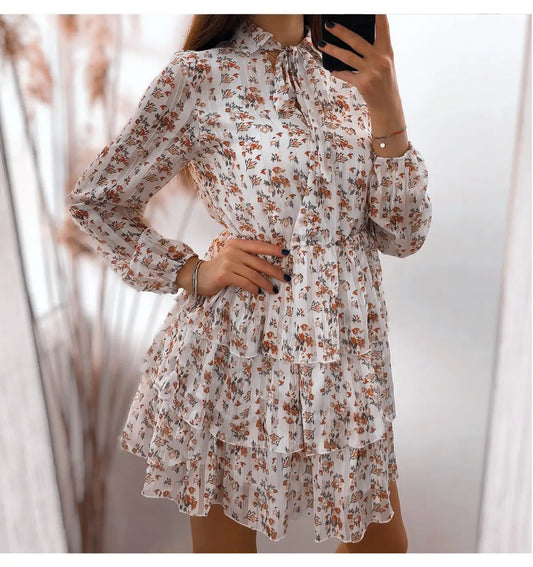 Robe Fleurie Manches Longues Femme | Dame Fleur