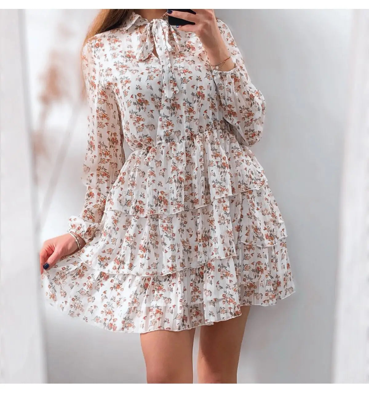 Robe Fleurie Manches Longues Femme | Dame Fleur