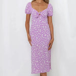 Robe Fleurie Mi-Longue Chic - Vignette | Dame Fleur