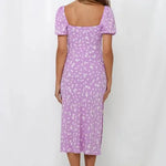 Robe Fleurie Mi-Longue Chic - Vignette | Dame Fleur