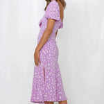 Robe Fleurie Mi-Longue Chic - Vignette | Dame Fleur