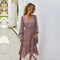 Robe Fleurie Mi-Longue Col Carré | Dame Fleur