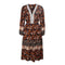 Robe Fleurie Mi-Longue Col Tunisien | Dame Fleur