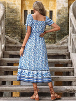 Robe Fleurie Mi-Longue Epaules Dénudées - Vignette | Dame Fleur