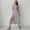 Robe Fleurie Mi-Longue Fendue | Dame Fleur
