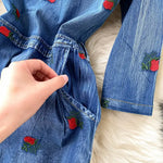 Robe Fleurie Mi-Longue Jean - Vignette | Dame Fleur