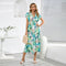 Robe Fleurie Mi-Longue Manche Chauve-Souris | Dame Fleur