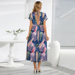 Robe Fleurie Mi-Longue Manche Chauve-Souris - Vignette | Dame Fleur