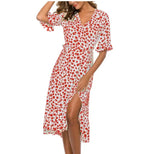 Robe Fleurie Mi-Longue Portefeuille - Vignette | Dame Fleur