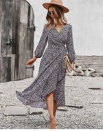 Robe Fleurie Portefeuille Fluide - Vignette | Dame Fleur