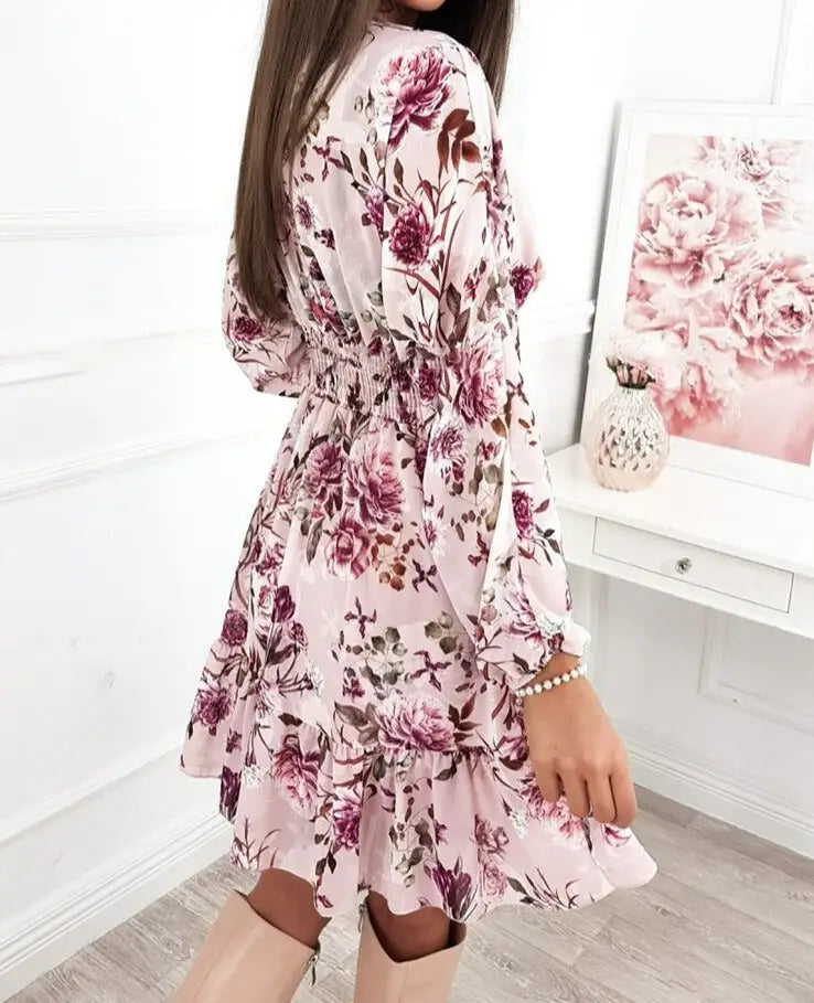 Robe Fleurie Vintage Rose Femme | Dame Fleur