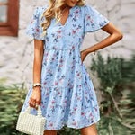 Robe Fleurs Femme Mi-Courte - Vignette | Dame Fleur