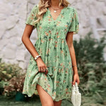 Robe Fleurs Femme Mi-Courte - Vignette | Dame Fleur