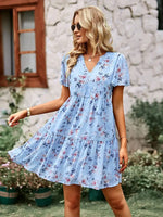 Robe Fleurs Femme Mi-Courte - Vignette | Dame Fleur