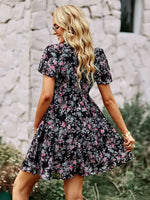 Robe Fleurs Femme Mi-Courte - Vignette | Dame Fleur
