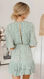 Robe Fluide Fleurie Courte - Vignette | Dame Fleur