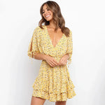 Robe Fluide Fleurie Courte - Vignette | Dame Fleur