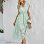 Robe Fluide Fleurs Voile - Vignette | Dame Fleur