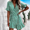Robe Fluide Verte Fleurie | Dame Fleur