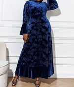 Robe Grande Taille Fleurie Bleue - Vignette | Dame Fleur