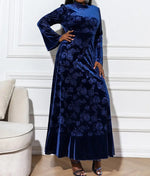 Robe Grande Taille Fleurie Bleue - Vignette | Dame Fleur