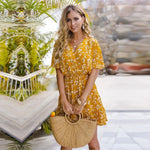 Robe Jaune Fleurie - Vignette | Dame Fleur