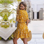 Robe Jaune Fleurie - Vignette | Dame Fleur