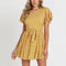 Robe Jaune Fleurie Courte | Dame Fleur