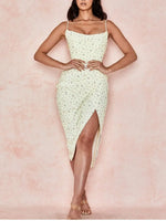 Robe Jaune Pâle Fleurie - Vignette | Dame Fleur