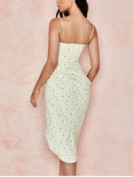 Robe Jaune Pâle Fleurie - Vignette | Dame Fleur