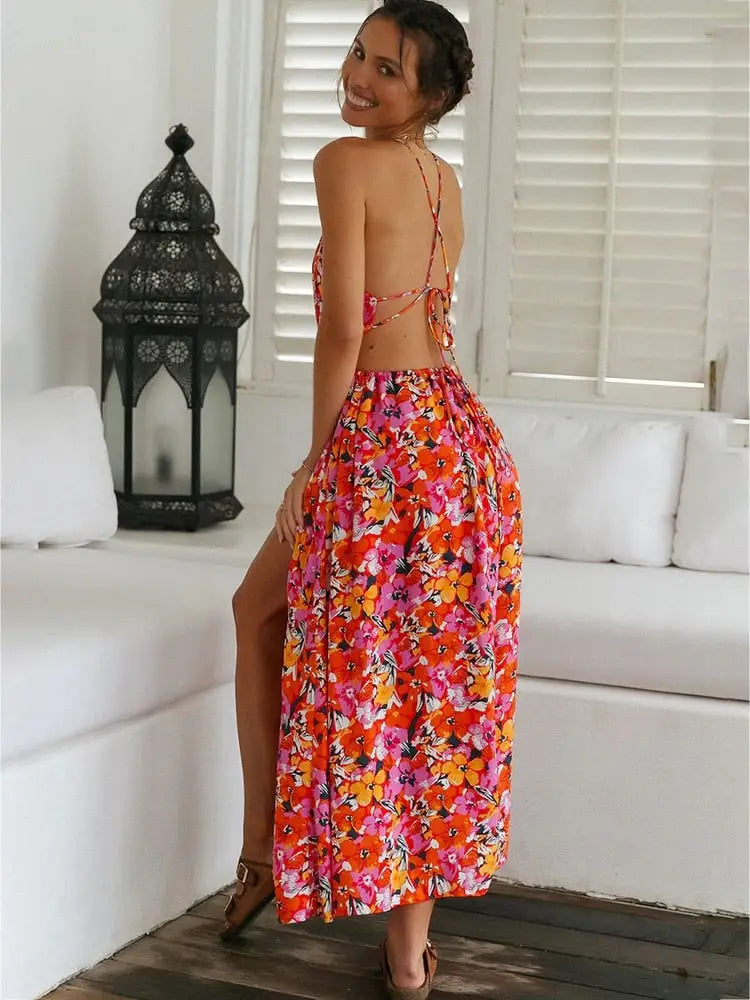 Robe Longue à Fleurs Pour Femme | Dame Fleur