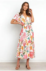 Robe Longue avec des Fleurs - Vignette | Dame Fleur