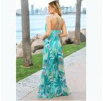 Robe Longue Bleu Ciel Fleurie - Vignette | Dame Fleur