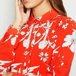 Robe Longue Col Chemise Fleurie - Vignette | Dame Fleur