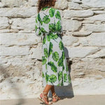 Robe Longue Col Chemisier Fleurie - Vignette | Dame Fleur