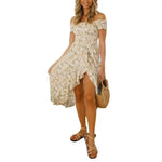 Robe Longue Fleurie Asymétrique - Vignette | Dame Fleur