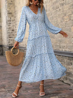 Robe Longue Fleurie Automne - Vignette | Dame Fleur