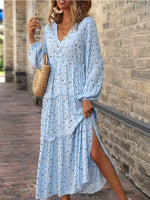 Robe Longue Fleurie Automne - Vignette | Dame Fleur