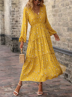 Robe Longue Fleurie Automne - Vignette | Dame Fleur