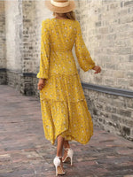 Robe Longue Fleurie Automne - Vignette | Dame Fleur